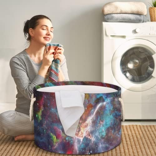 Galaxy maglina (03) Velike okrugle košare za skladištenje basketa za pranje rublja sa ručkim košarom za skladištenje za skladištenje