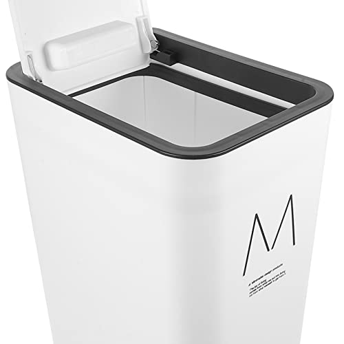 Ipetboom kante za smeće kanta za smeće sa pres poklopcem: plastična kanta za smeće tanka kanta za smeće za kuhinjsko kupatilo dnevna soba ured 10L bijele plastične kante