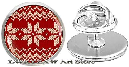 Crveni božićni džemper Brooch, snježna pahuljica, nakit za snježne pahulje, skandinavska narodna umjetnost, božićni nakit, božićni