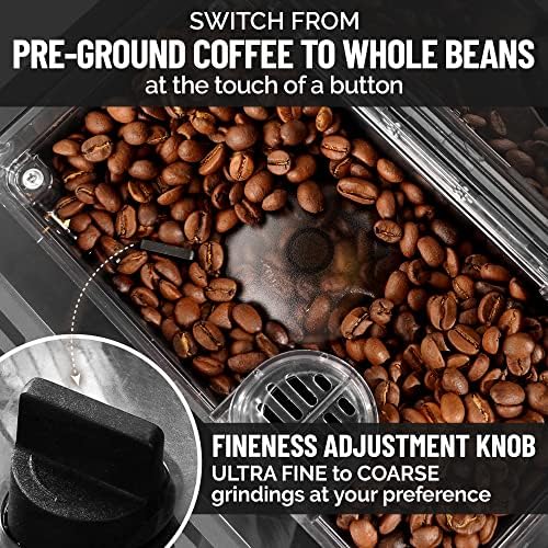 Zulay Magia Super Automatski Aparat Za Espresso Kafu-Izdržljiva Automatska Espresso Mašina Sa Mlinom - Espresso Aparat Za Kafu Sa Jednostavnim Za Upotrebu 7 Ekranom Osetljivim Na Dodir, 20 Recepata Za Kafu , 10 Korisničkih Profila