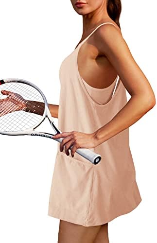 Nirovien ženska teniska haljina trening Mini haljina sa šortsom sa špageti naramenicama bez rukava Golf atletske haljine