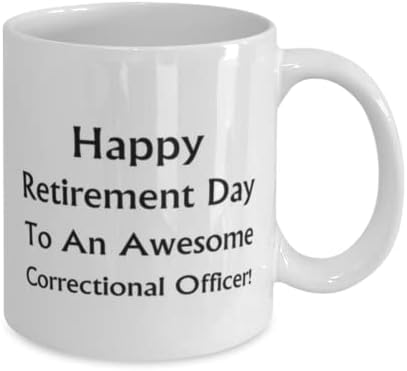 Policajac Mug, Srećan Dan Penzionisanja Sjajnom Popravnom Službeniku!, Novost jedinstvene ideje za poklone za popravnog službenika, šalica za kafu čaj Bijela