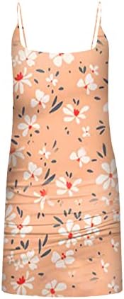 Mini haljine sa špageti remenom za žene sa cvjetnim printom sarafan bez plaže haljina za odmor kratka haljina sa špageti remenom