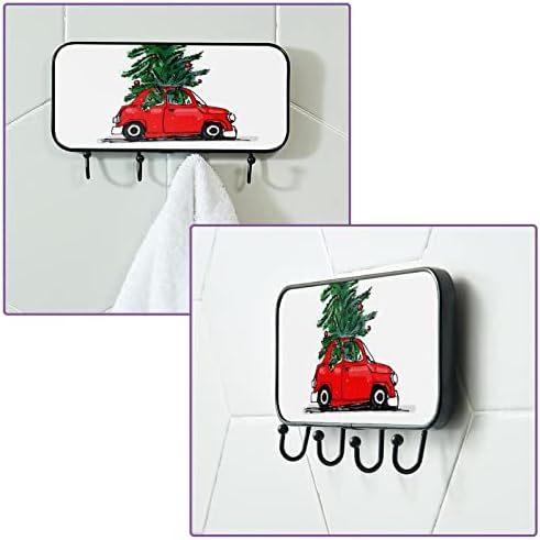Guerotkr kuke za viseće, ljepljive kuke, zidne kuke za viseće, božićni uzorak crvenog stabla automobila