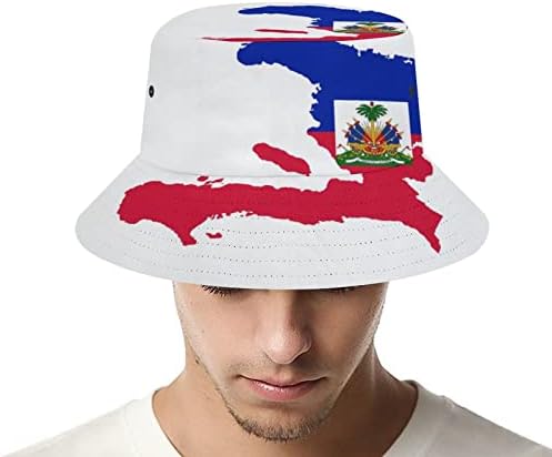 Haitijska zastava Muška ženska kanta za kašiku ljetni odmor za odmor plaža sunčanica paki lagani na otvoreni šešir