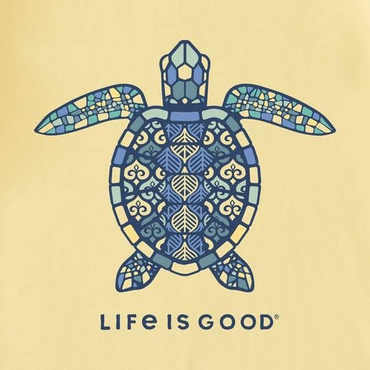 Život je dobar. Ženska mandala kornjača ss drobilica-lite tie, pješčana žuta, xxx-velika