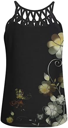 Crew Crt Spandex Bluze za teen Girls Cvjetni grafički grafički grafički izrezani CAMI tenk bluze prsluk za žene 2023