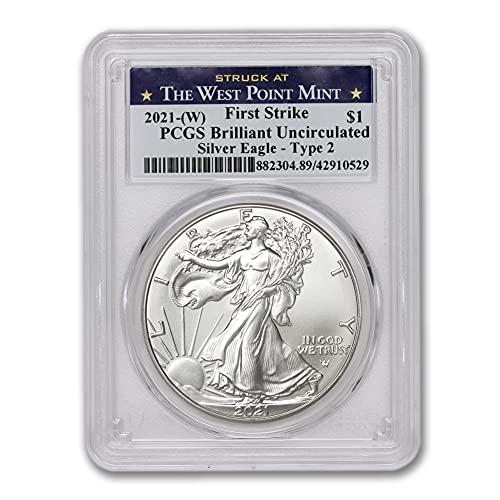 2021 1 oz Američki srebrni orlov kovanica sjajan neobičan $ 1 BU PCGS