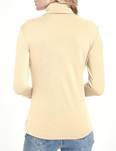 SSLR-termičke košulje za žene-turtleneck dugih rukava od runa obložen zimskim tamnim mokom podsjećenim slojem vrata
