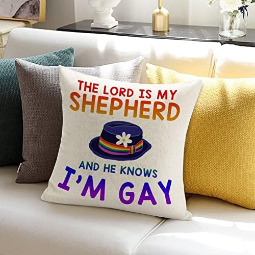 Baci jastuk GOSPODIN JE MOJ SOLOJ I on zna da sam gej jastuk pride lezbijski gay lgbtq jastuk rustikalni dekortan jastuk za jastučlu