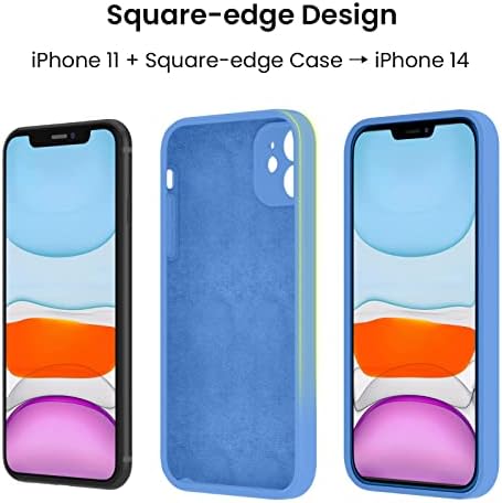 Firenova iPhone 11 Telefonska futrola, [kvadratna ivica] nadograđena [kamera zaštita] silikonska futrola s mekom oblogom od mikrovlakana protiv ogrebotine, 6,1 inča, plava
