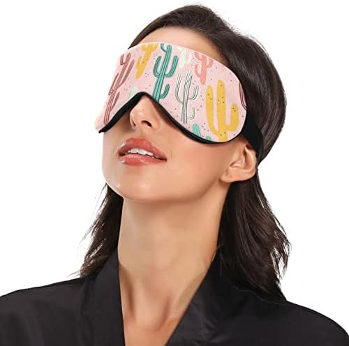 Kaktus ružičaste prozračne maske za spavanje, hladno osjećati poklopac za spavanje za vrijeme spavanja za ljetni odmor, elastično oblikovani vepo za žene i muškarce putuju