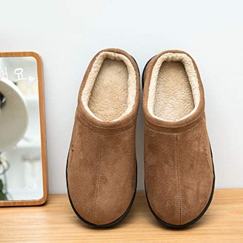 Gppzm muške papuče unutrašnje šivenje Suede zimska vodootporna topla kuća kratka plišana papuča muške cipele neklizajuće udobne papuče