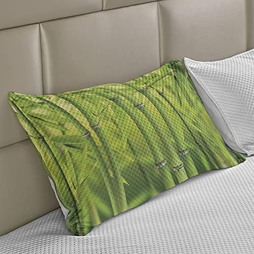 Ambesonne bambus Ispisuje pletene tapetastog jastuka, izbliza bambusovih klijanih stabljika priroda u tropskom kišnu šumu divlje životinje