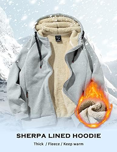 Rxozrxoz Muška zimska Sherpa obložen duhovito Hoodie Hod Fleece Zip Up Dukserirt Topla jakna Ležerne prilike zimskim aktivnostima