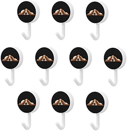Pasmina pasa Basset Hound zidne kuke okrugle plastične kuke izdržljive ljepljive kuke za kuhinju kupatilo 10 pakovanja