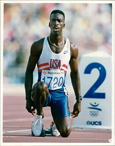 Vintage fotografija američkog olimpijskog sportiste Michaela Johnsona.