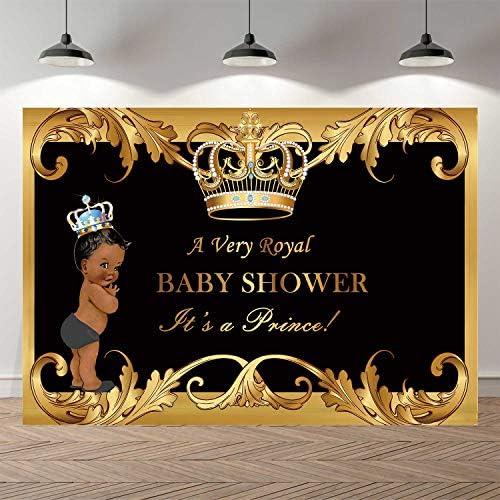 SeekPro 7x5ft Little Prince Black Baby Shower backdrops Little Boy Baby Shower Party Banner Decoration pozadine kraljevske crne zlatne krune fotografija pozadina vinil
