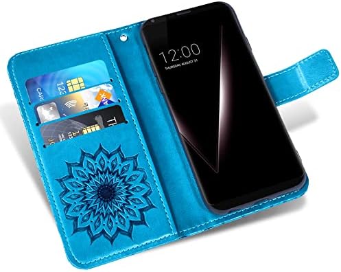 Futrola za telefon LG V35 ThinQ V30 Plus novčanik sa zaštitom ekrana od kaljenog stakla i kožnim poklopcem držač kartice stalak za ćelije dodatna oprema LGV30 LGV35 LG30 LG35 V 30 35 V30+ V30s H931 Žene Muškarci plava