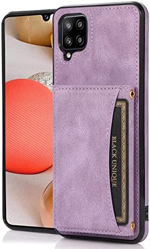Dizajn za Samsung Galaxy A42 5G novčanik slučaj sa kaljenog stakla Zaštita ekrana PU Koža držač kreditne kartice Slot kućišta telefona Kickstand Shockproof zaštitni poklopac za žene 6.6 inch Purple