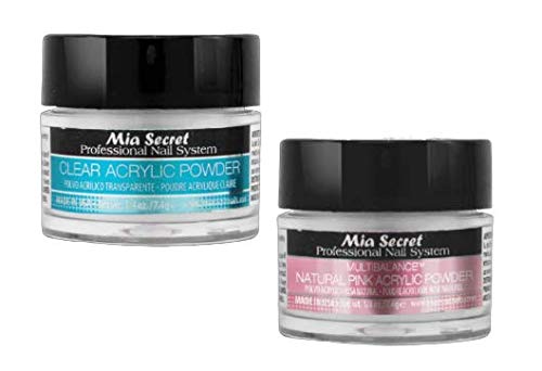 Mia Secret Clear akrilni puder za nokte sa Višebalansnim Natralnim ružičastim akrilnim puderom-1/4 oz.
