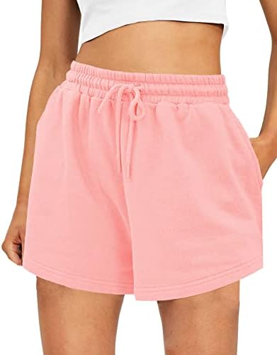 Ženske zveške hlače udobne salone za trčanje Shorts Gym Summer Casual High Struk Atletski kratke hlače sa džepovima