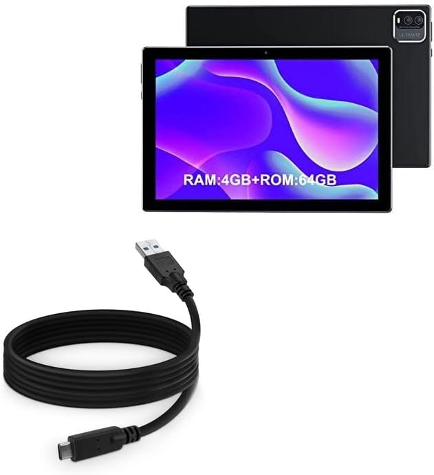 Boxwave Cable kompatibilan sa YQSavior Android 11 Tablet CP20 - DirectSync - USB 3.0 A do USB 3.1 Tip C, USB C Punjenje i sinkronizirani kabel za YQSavior Android 11 tablet CP20 - 6FT - crna