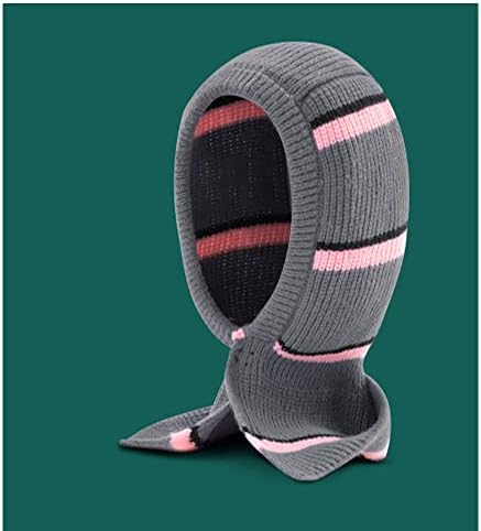 JDYAOYING zimskih kape za žene topla šal sa kapuljačom Pletene glavne obloge Stripe Beanie Buttonsed HAT WPER