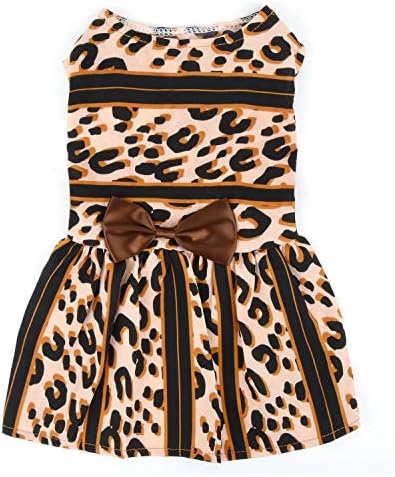 Zunea Mali pas djevojka haljina ljetna leopard štenad suknja odjeća za kućne ljubimce kostim sa bowknot elegantnim vjenčanim rođendanama