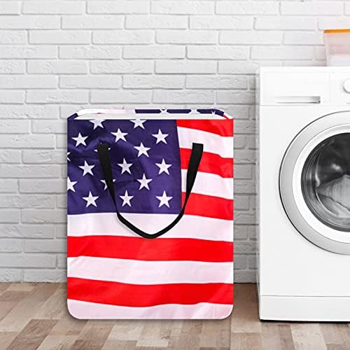 Američka zastava Bijela košarica za pranje rublja svladala bin sa ručkama za mršav, dječja soba, skladištenje igračaka