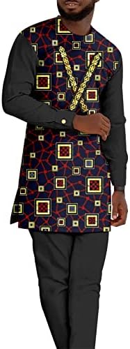 Afrička odijela za muškarce vezene majice i hlače 2 komada set Dashiki trenerke plus odijelo veličine