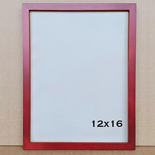ZXT-dijelovi 12x16 okvir za slike crveni. Puno drvo , 2 akrilne ploče , 1 komad bakrenog papira, može prikazati umjetnička djela,