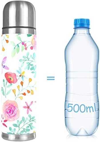 Cvijeće akvarela za vodu dvostruko zid izolacijsku bocu za vodu Zimska boca za piće