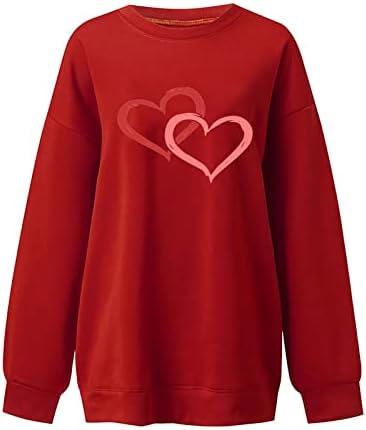 Žene Vole srce Dukserice Valentine Grafička majica Sretna majica za Valentinovo Ležerne prilike pulover