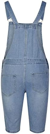 Muške kratke traperice Jumpsuits Bib Radna odjeća Skinny traper kombinezon za pranje traperih padne slim FIT Ljetni kombinezoni hlače