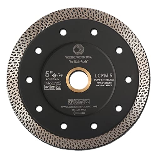 Whirlwind USA 7 Inch Diamond Tile Blade 2pc Super Thin Premium Continuous Rim Tile Blades for Cutting porculan Tiles Granite Marble