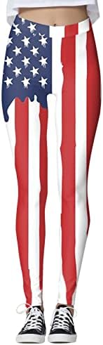 Američka zastava Patriotsko nogavica Ženska visoka struka Sjedinjene Američke Države Pantalone za zastavu udobne lagane atletski kompresijski