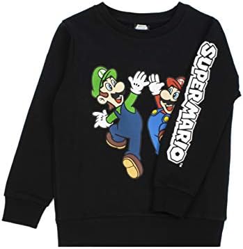 Super Mario Duks Luigi karakter igrači crne dugih rukava dječje dječake Jumper