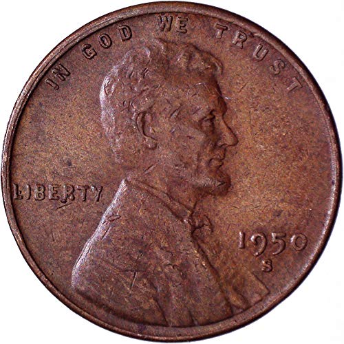 1950 S Lincoln pšenični cent 1c Veoma dobro
