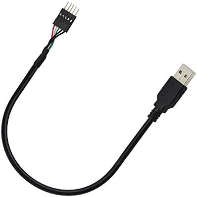 Gintooyun 5 pinova zaglavlje matične ploče do USB A, DuPont IDC 5-pin do USB 2.0 muški dodatni adapter kabela-2pcs