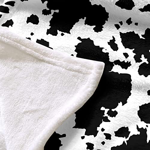 Flannel Cow Print Blaket Mekani ugodan flis lagan kravji pokrivač za kauč kauč na razvlačenje u uredu automobila Putujte cijelu sezonu