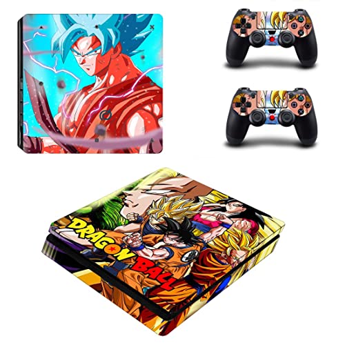 Anime Drago i VIP baloni Son Goku, Vegeta, Super Saiyan PS4 ili PS5 naljepnica za PlayStation 4 ili 5 konzolu i 2 kontrolera naljepnica