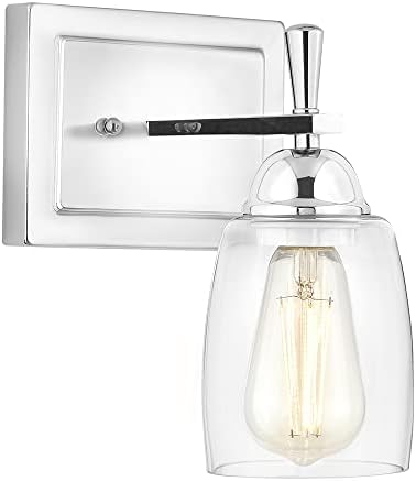 Maxxima LED hromirana zidna Sconce lampa 800 lumena, 2700k toplo Bijela moderna prozirna staklena zidna lampa ST19 uključena