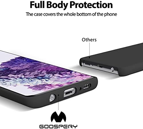 Goospery tekući silikonski slučaj za Samsung Galaxy S10 Plus 6,4 inča Jelly gumenog branika sa mekom oblogom od mikrovlakana - crna