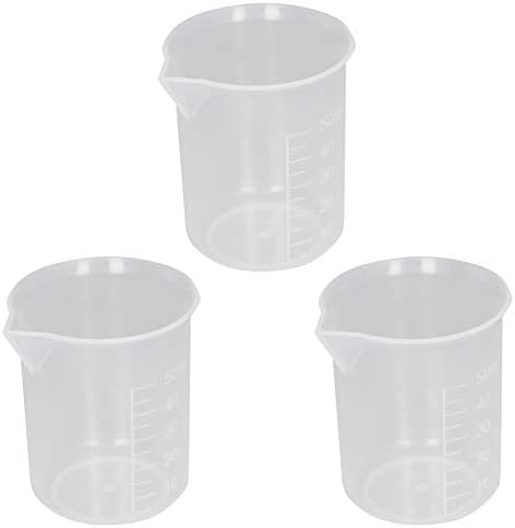Othmro 3-pakovanje 50ml prozirne plastike Graduirane mjerne čašice za laboratoriju