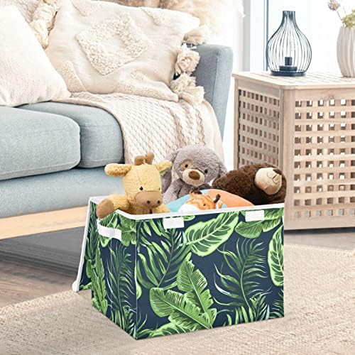 Fuluhuapin Tropical biljni igrački sanduk sanduk sa poklopcem, 16.5 x12.6 x11.8 Sturdy igračke organizator kutije za kante za dečko,