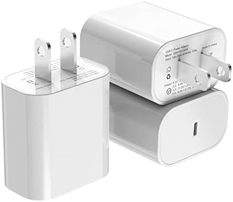 [Apple MFi Certified] iPhone Fast Charger 3Pack, iGENJUN 20W USB C charger zidni blok punjača sa PD 3.0, kompaktni USB C Adapter za