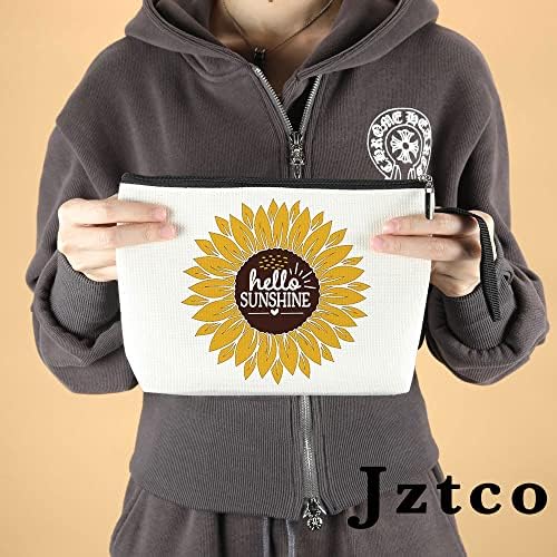 JZTCO Inspirationalni pokloni suncokreta za žene sunčane poklone estetske šminkerske torbe za rođendan za žene djevojke Ljeto sunčani