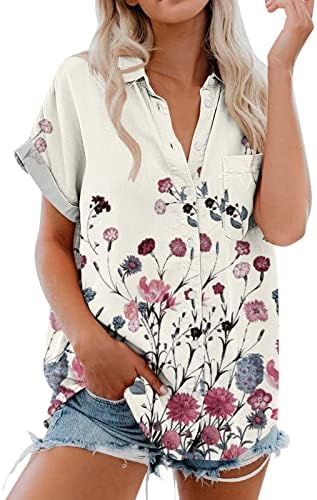 Ženska bluza jesen zima 2023 Odjeća kratki rukav grafički dugme Down Up Cardigan Lounge bluza Tshirt za žene PO PO