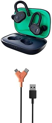 SkullCandy Push Active Earbuds & Line USB-a do C + Micro USB u uši Bluetooth Earbud, Koristite sa iPhoneom i Androidom sa punjenjem